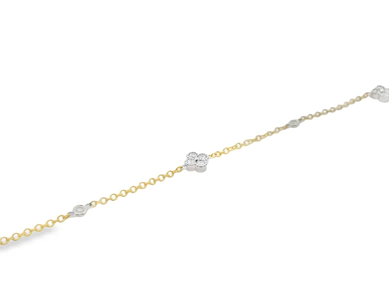 Open-shadow bracelet-14K two-Tone Diamond Link bracelet