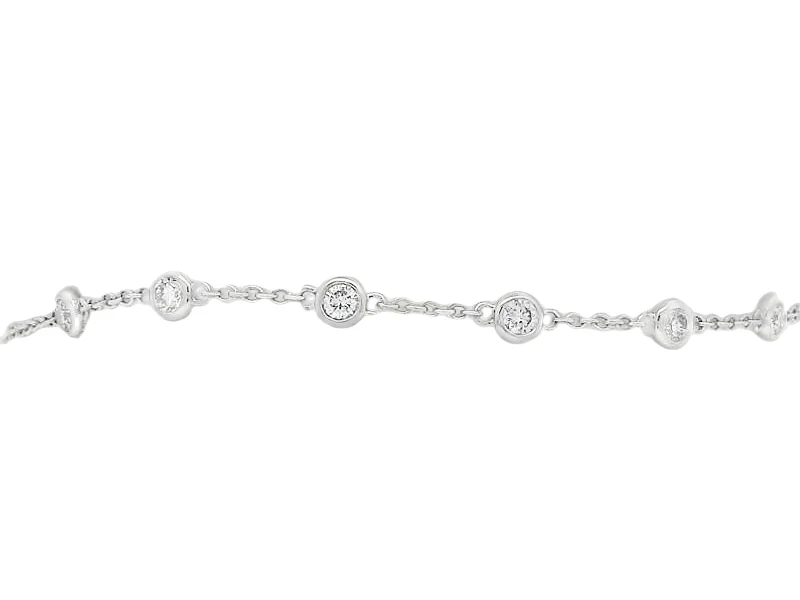 Leafy cluster bracelet-14K White Gold Diamond By the Yard Bracelet