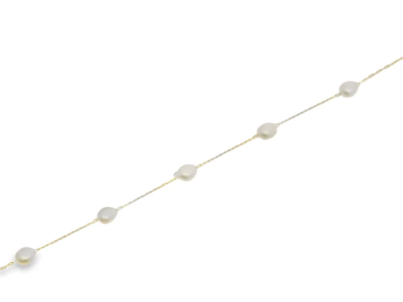 Vivid gem bracelet-14K Yellow gold Akoya Pearl Bracelet