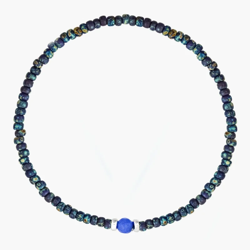 Split-level bracelet-2mm Beads Dandy Bracelet (Dyed Blue)