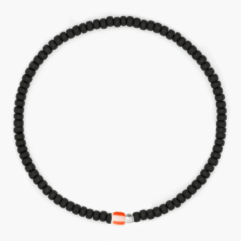 Thick pave bracelet-2mm Beads Dandy Bracelet (Matte Black/Red)