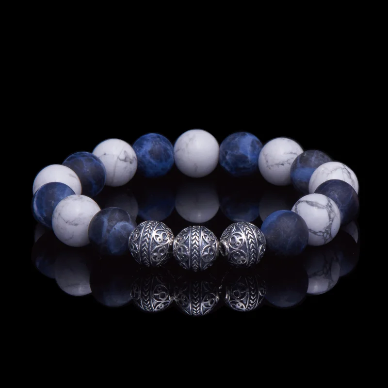 Halo-effect bracelet-Aciers | Classic Silver Beaded Bracelet