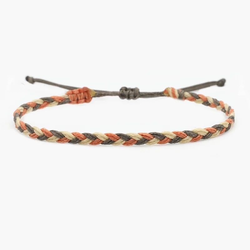 Rustic-edge bracelet-Adjustable Mini Braided Bracelet (Shade of Brown)