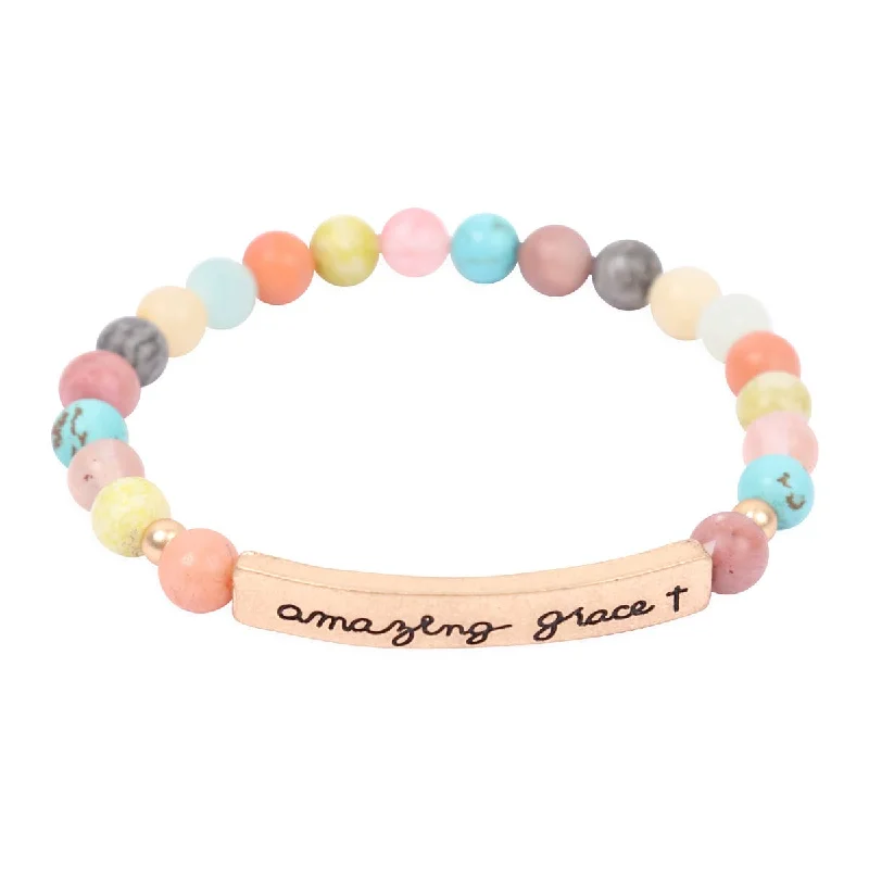 Fine braid bracelet-Amazing Grace Pastel Bar Bracelet