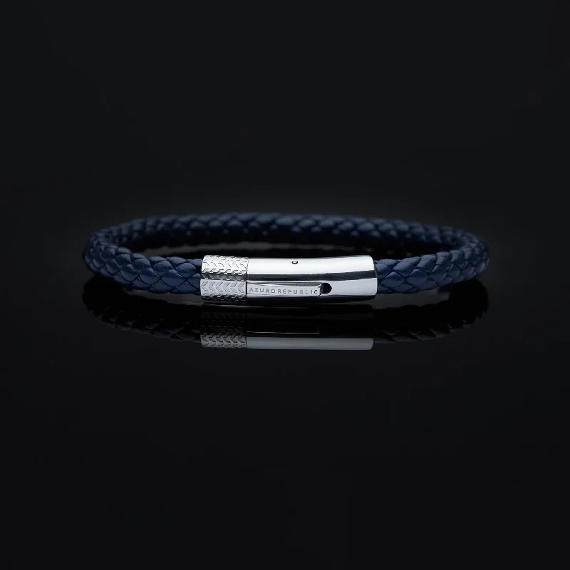 Neat cut bracelet-Blue Leather Bracelet