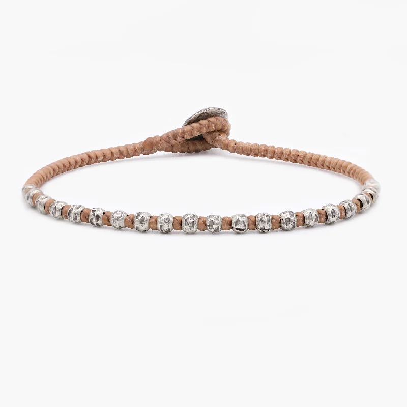 Radiant amethyst bracelet-Braided "Kamasan" Silver Bracelet (Brown)