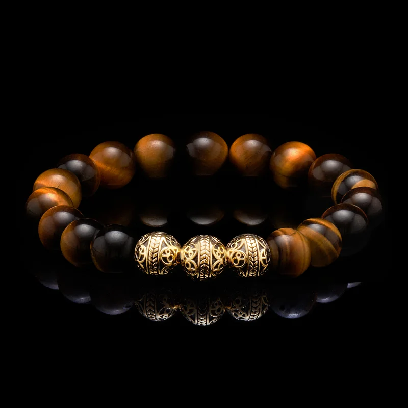 Rough sapphire bracelet-Classic Gold Tiger Eye Bracelet