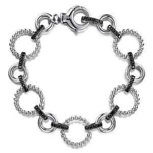 Incised design bracelet-Gabriel & Co Silver Bujukan Link Tennis Bracelet