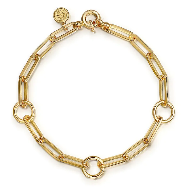 Spike motif bracelet-Gabriel & Co. Yellow Link Chain Bracelet