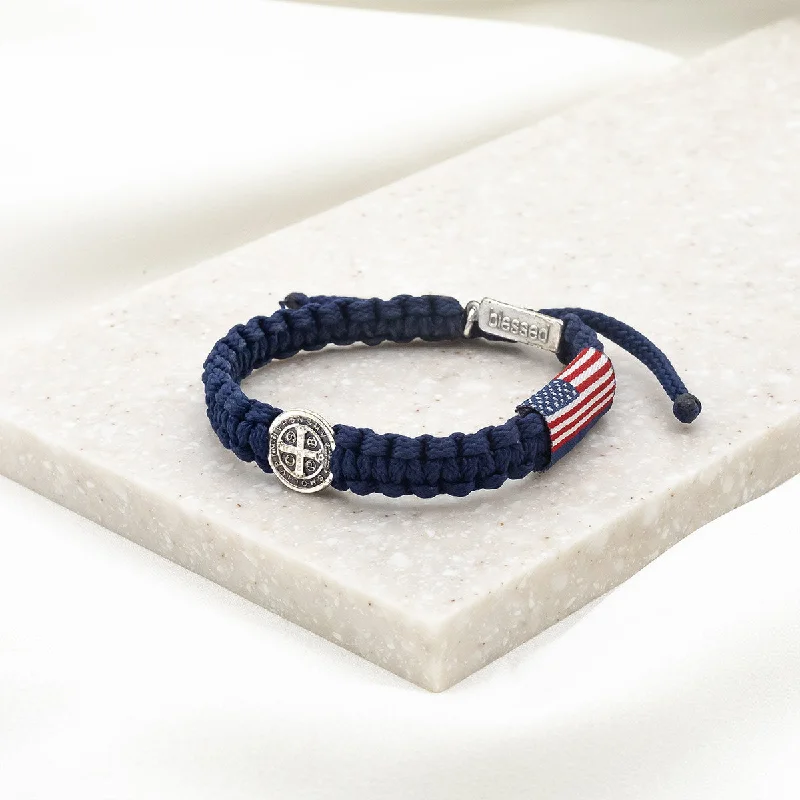 Knotted braid bracelet-God Bless America Bracelet