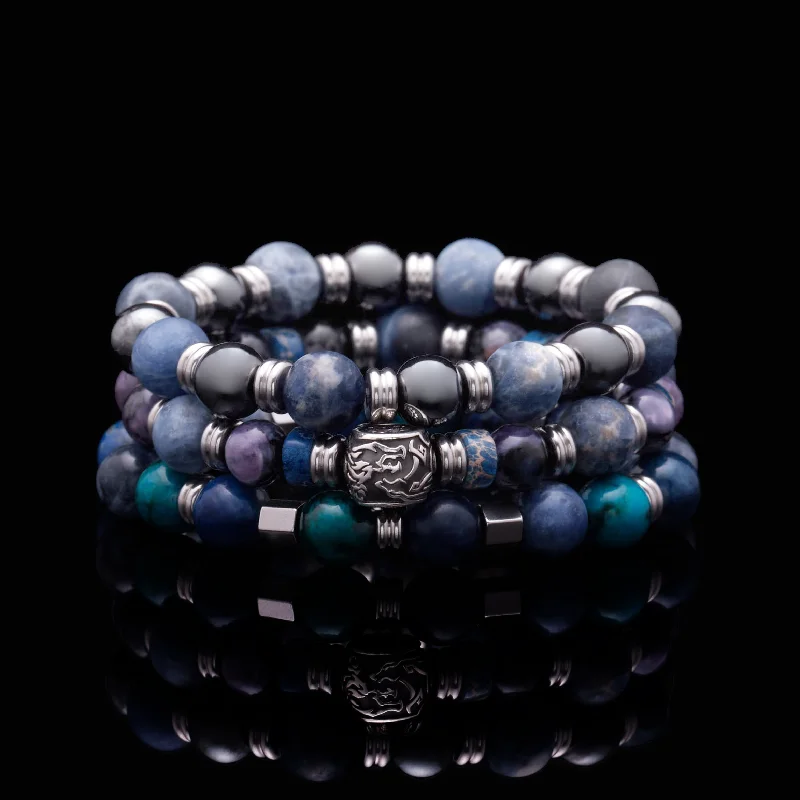 Tilted stone bracelet-The Poseidon - Stack Bracelets For Men