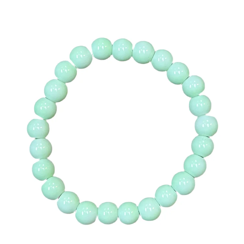 Slim-band bracelet-Mint Green Round 8mm Bracelet