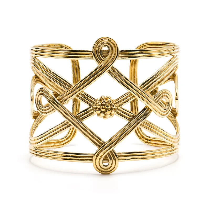 Inset gem bracelet-Monique Compass Cuff - Gold