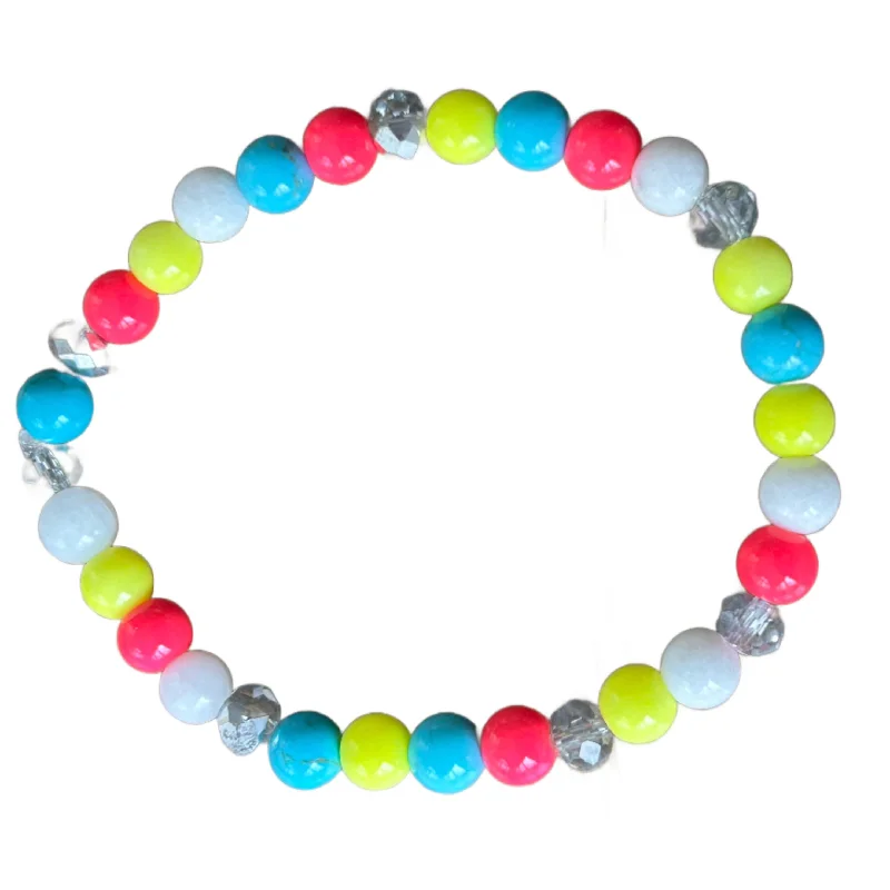 Hexagonal charm bracelet-Neon Winter Mix Bracelet