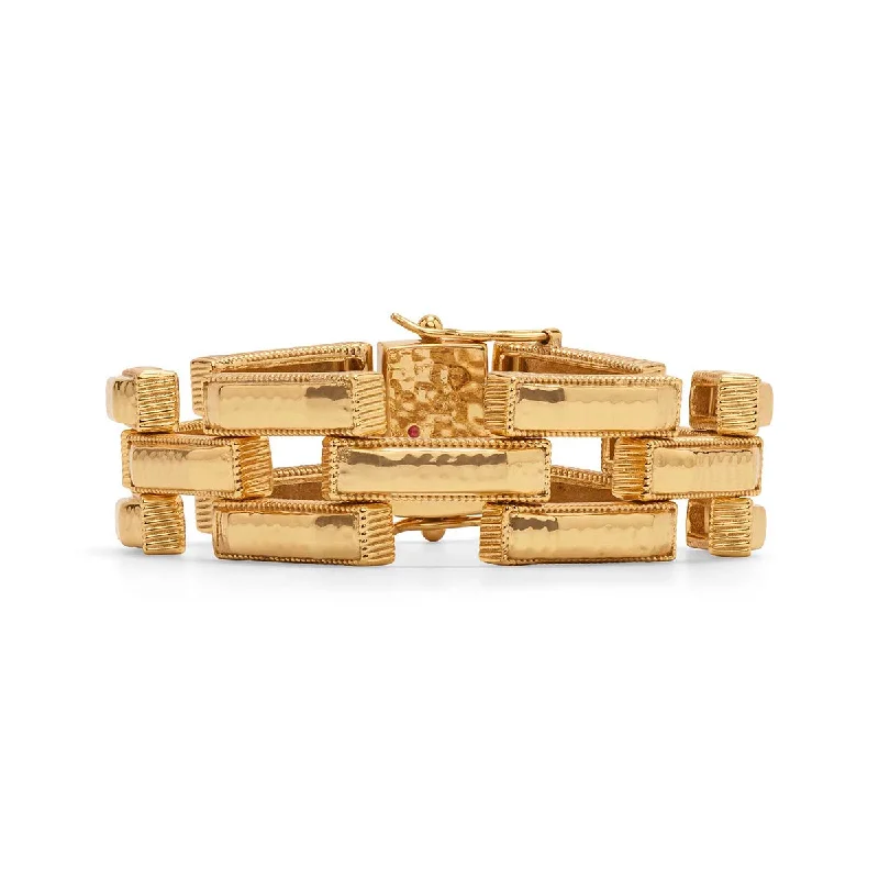 Bold quartzite bracelet-Pathway Link Bracelet, 7.5" - Gold