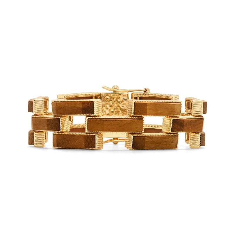 Sleek gem bracelet-Pathway Link Bracelet, 7.5" - Teak