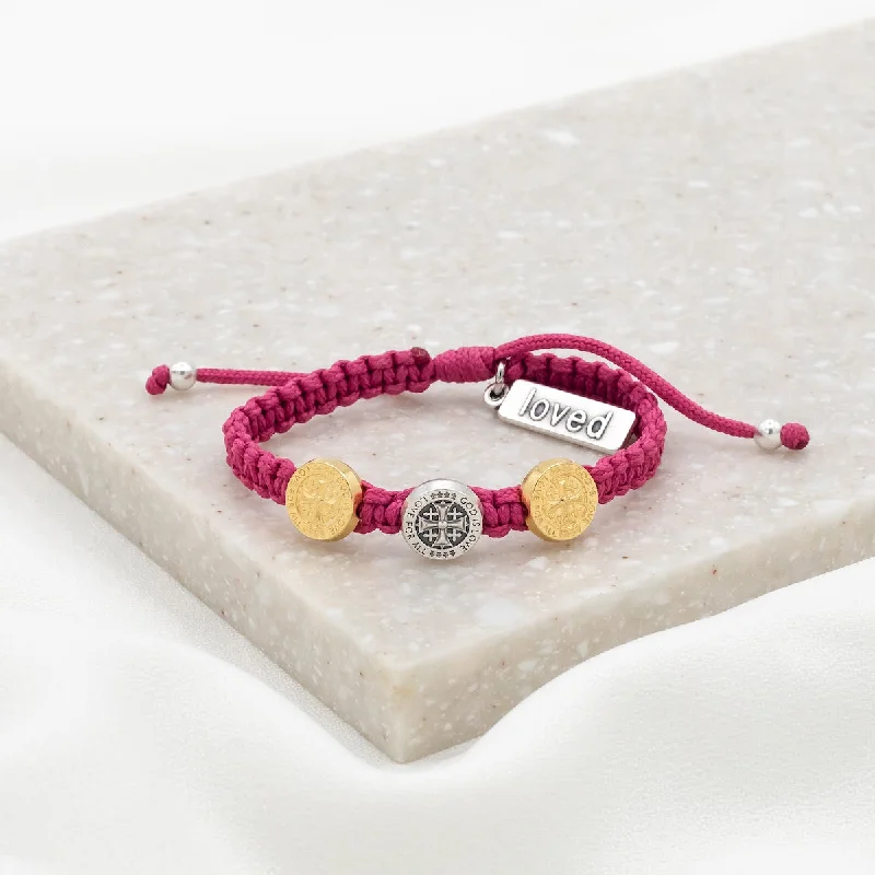 Furrowed edge bracelet-Share the Love Power Pink Bracelet for Kids