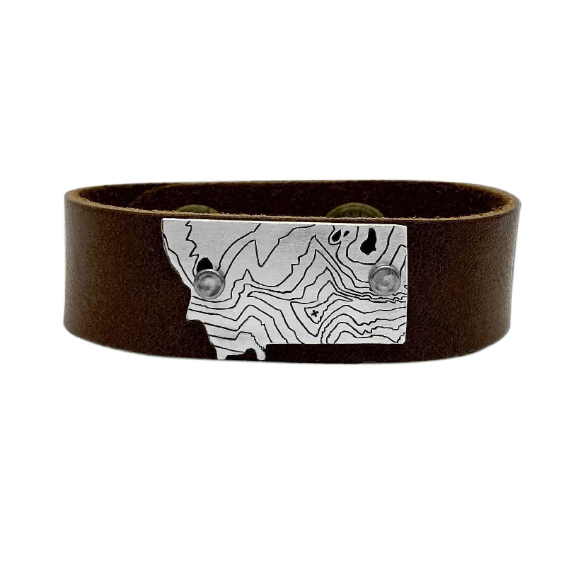 Six-stone bracelet-Rising Wolf MT Leather Cuff Bracelet