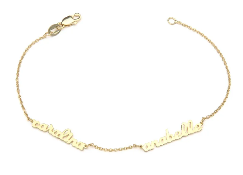 Open twist bracelet-Signature Collection:  mini script name bracelet