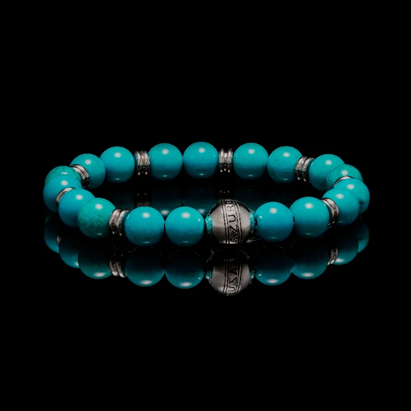 Rich howlite bracelet-Silver Turquoise Chakra Bracelet