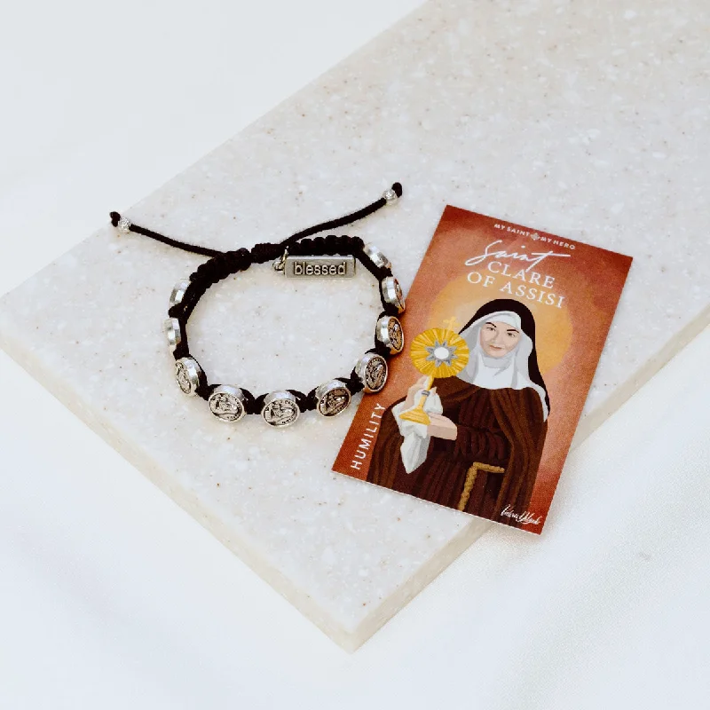 Bold topaz bracelet-St. Clare of Assisi Blessing Bracelet