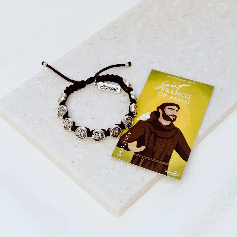 Octagon charm bracelet-St. Francis Blessing Bracelet