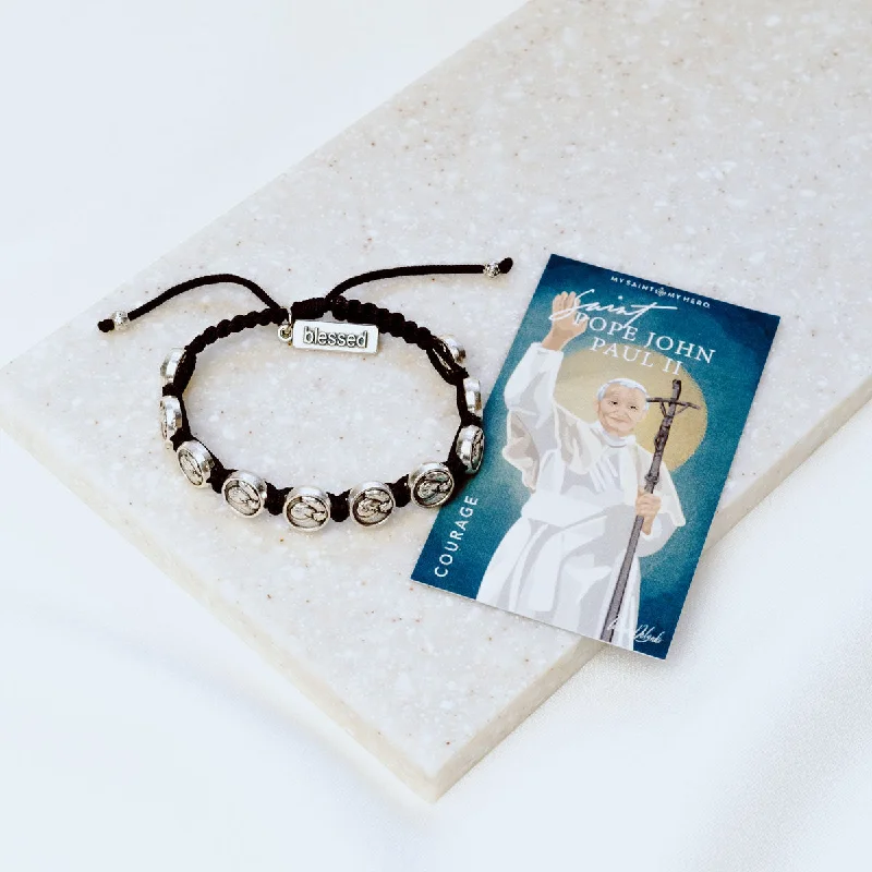 Inset gem bracelet-St. Pope John Paul II Blessing Bracelet