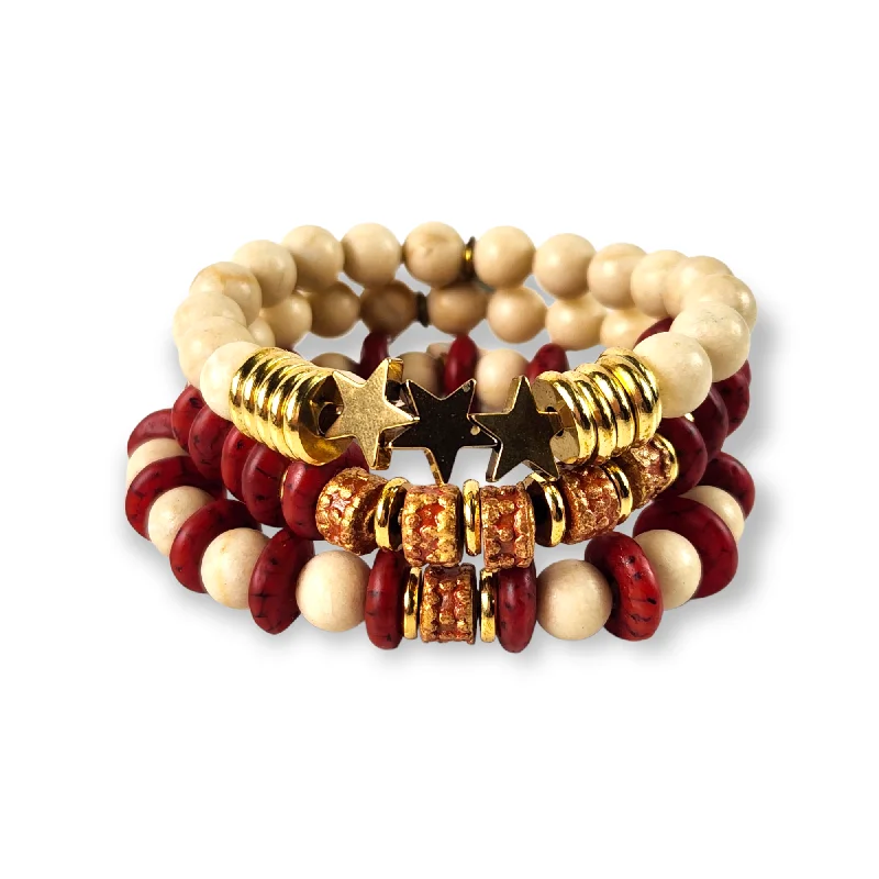 Tide-wave bracelet-The Mai Stretch Riverstone Bracelet Set