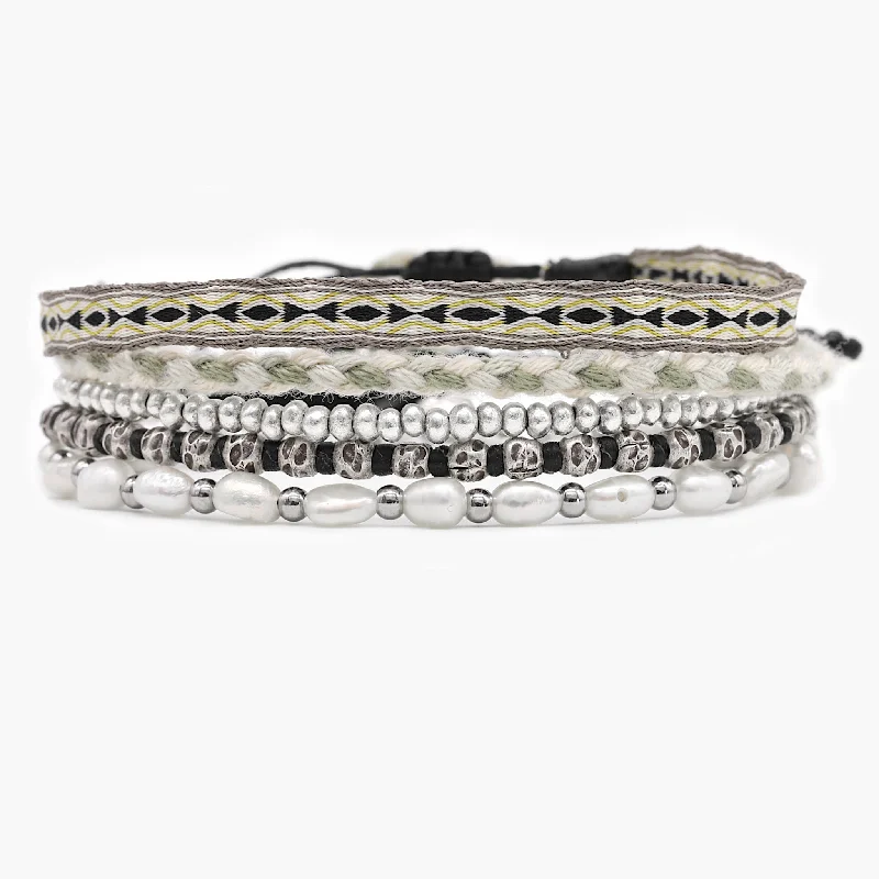 Wispy silver bracelet-The St. Moritz Stack