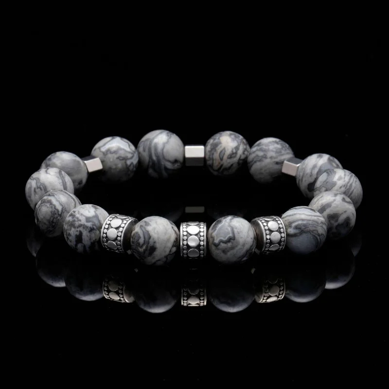 Split crystal bracelet-Silver Spacer Crown Chakra Bracelet