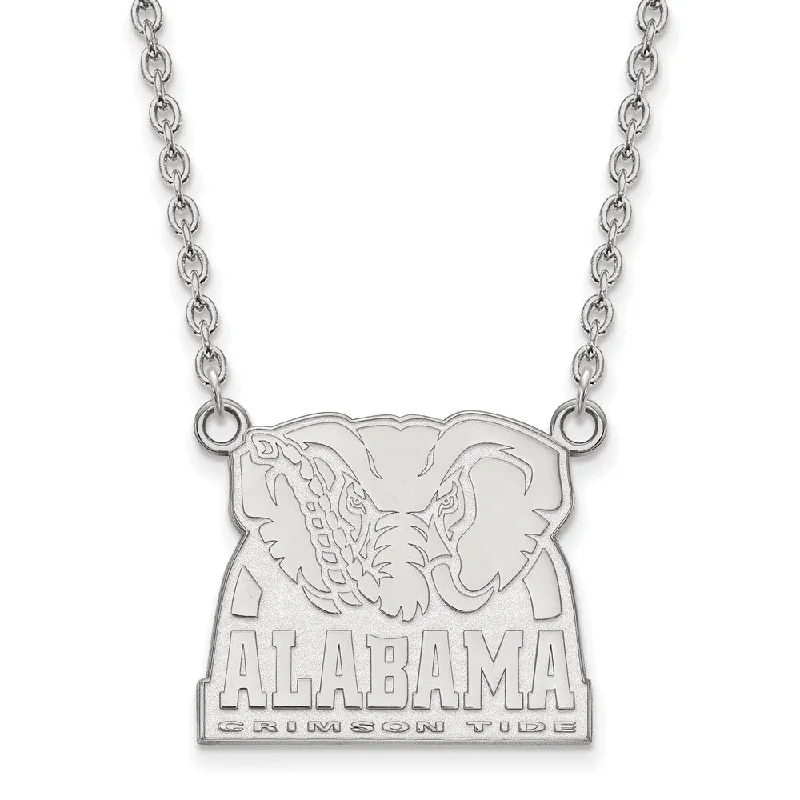 10k White Gold U of Alabama Large Pendant Necklace