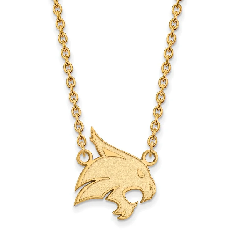 10k Yellow Gold Texas State Large Pendant Necklace