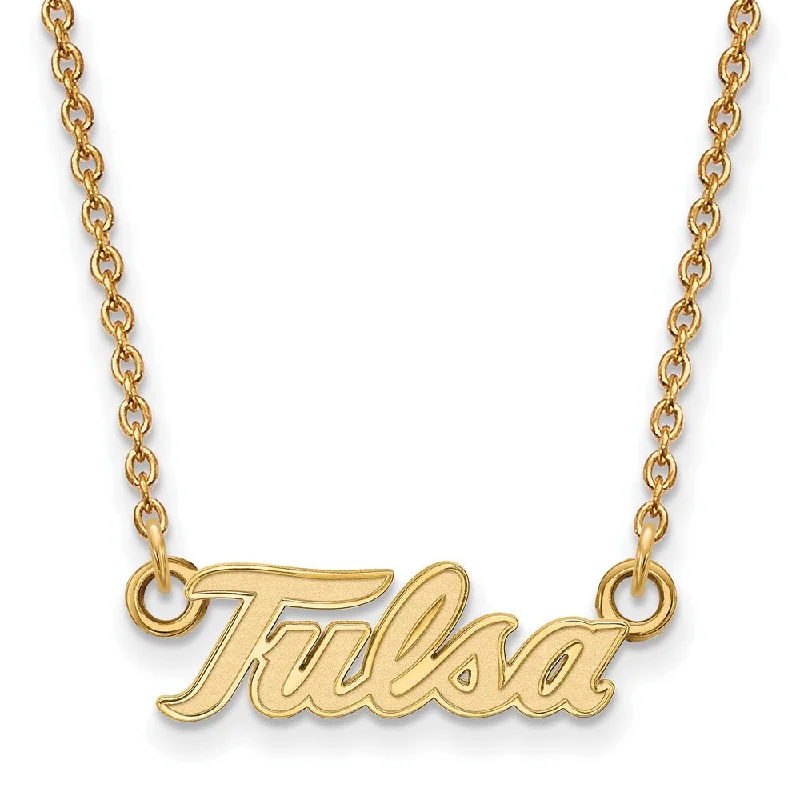 10k Yellow Gold The U of Tulsa Small Pendant Necklace