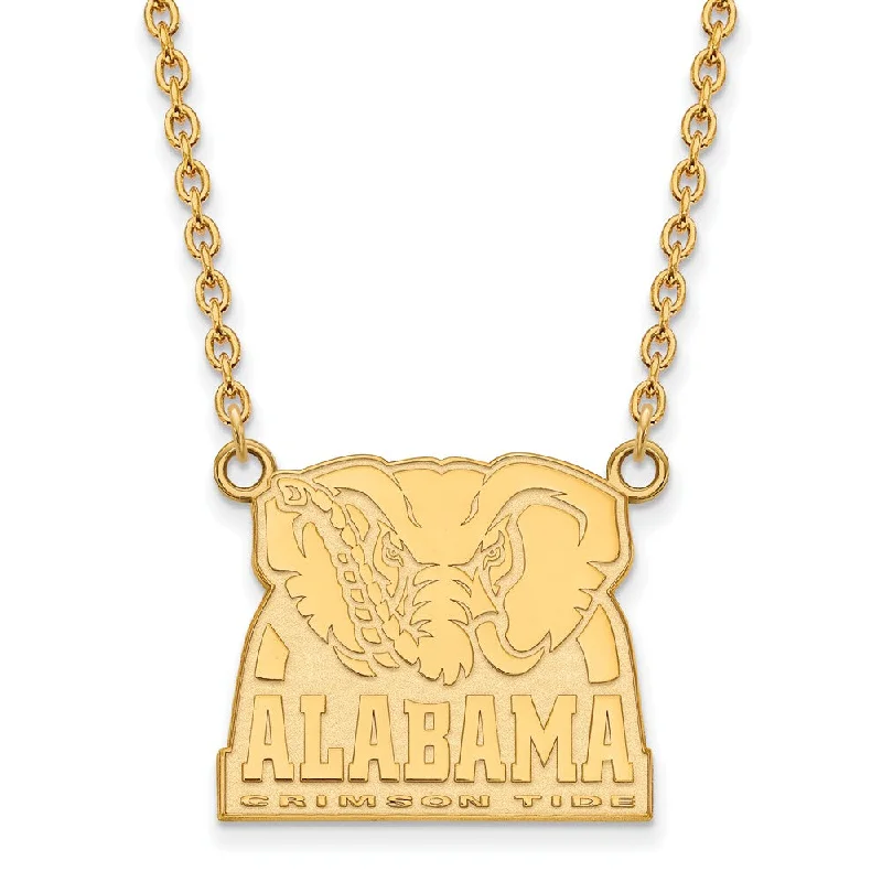 10k Yellow Gold U of Alabama Large Pendant Necklace