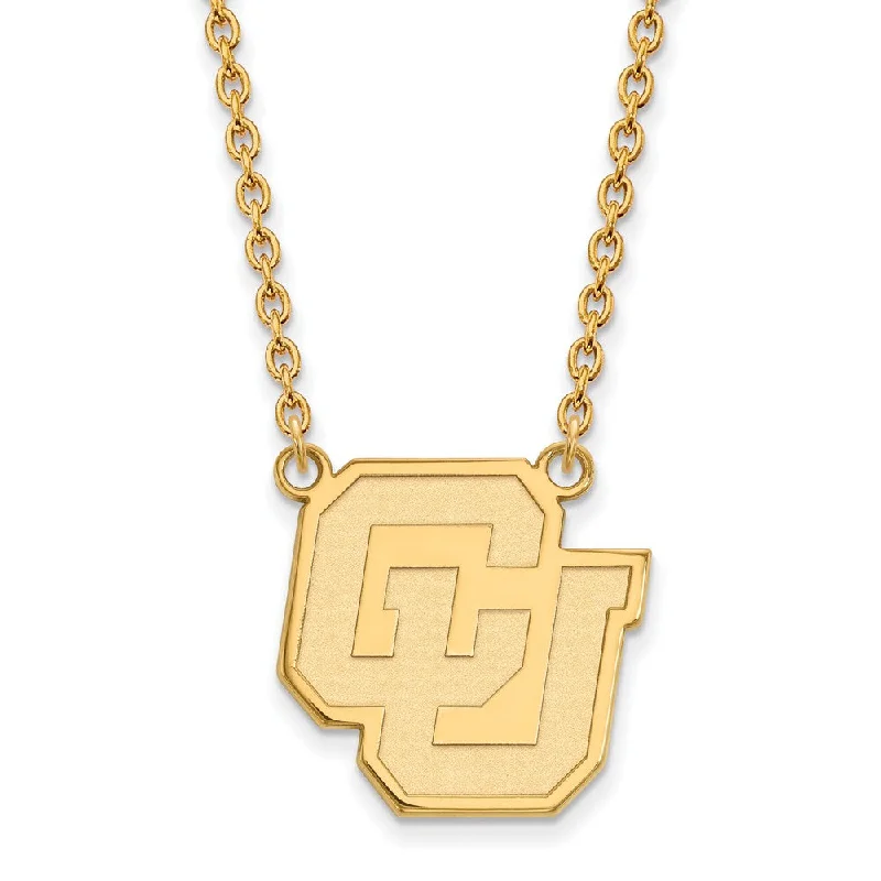 Pure gem necklace-10k Yellow Gold U of Colorado Large Pendant Necklace