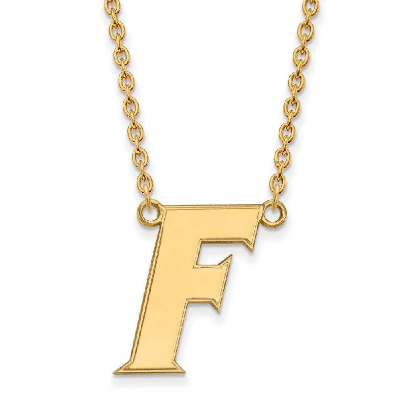 10k Yellow Gold U of Florida Large Initial F Pendant Necklace