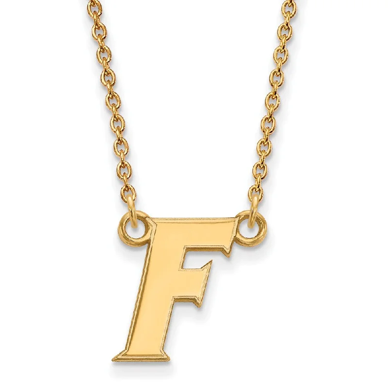 Pure gem necklace-10k Yellow Gold U of Florida Small Initial F Pendant Necklace