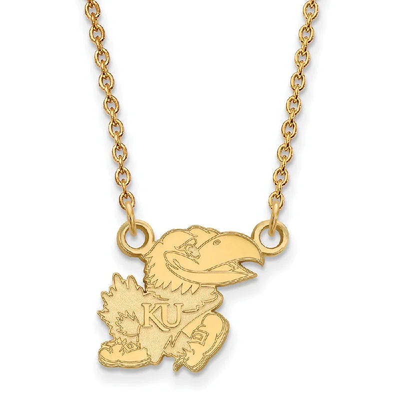 10k Yellow Gold U of Kansas Small Pendant Necklace