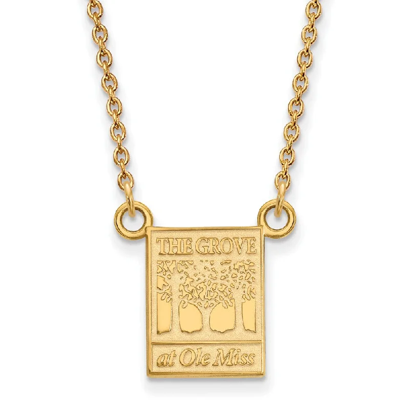 10k Yellow Gold U of Mississippi Small Pendant Necklace