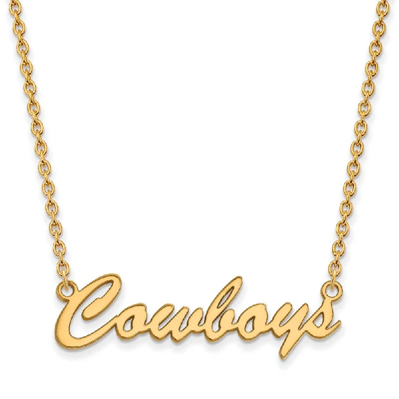 14k Gold Plated Silver Oklahoma State Medium Pendant Necklace