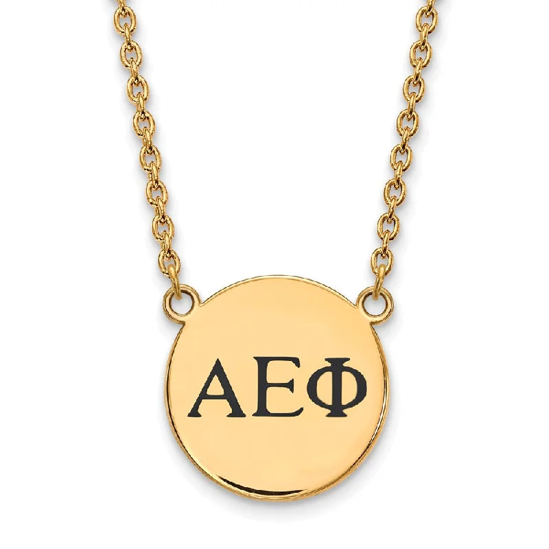 Radiant ruby necklace-14K Plated Silver Alpha Epsilon Phi Small Enamel Greek Necklace