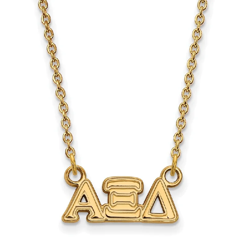 Subtle rim necklace-14K Plated Silver Alpha Xi Delta XS (Tiny) Greek Letters Necklace