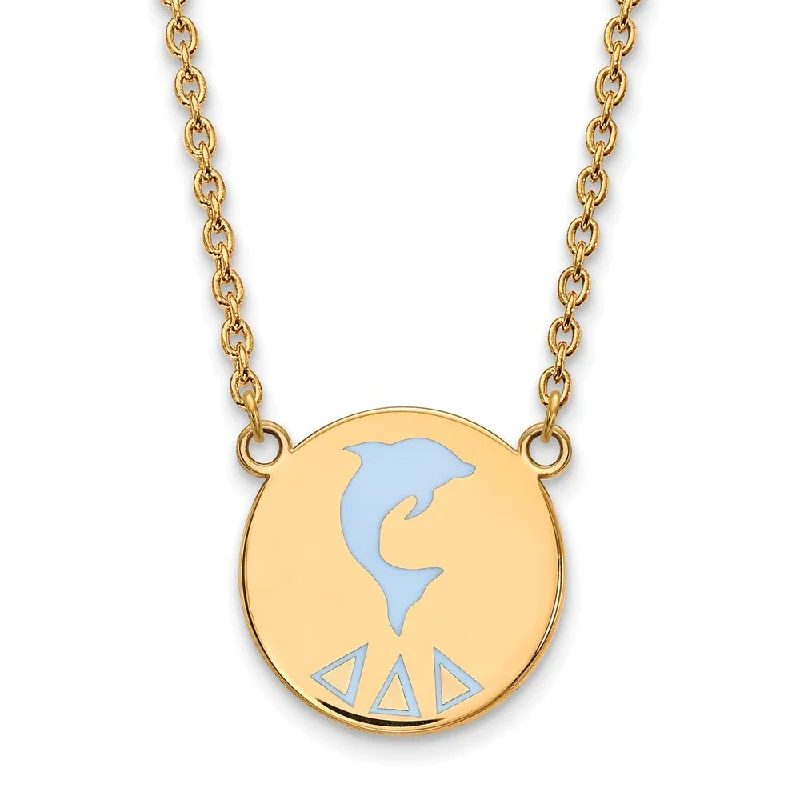 14K Plated Silver Delta Delta Delta Large Enamel Necklace