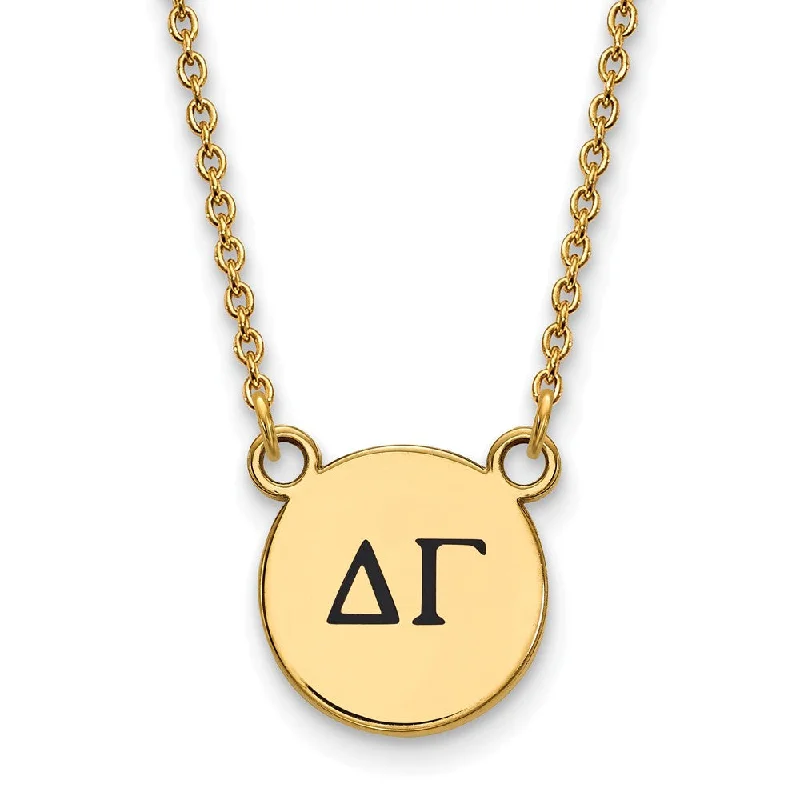 Worn rim necklace-14K Plated Silver Delta Gamma Small Enamel Greek Letters Necklace