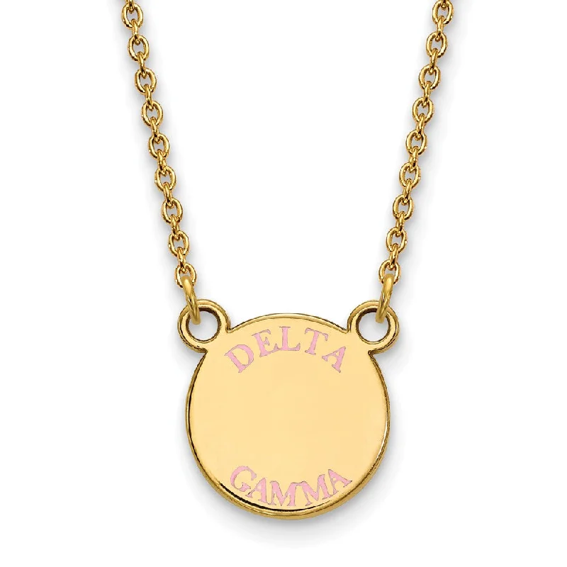 14K Plated Silver Delta Gamma Small Enamel Necklace