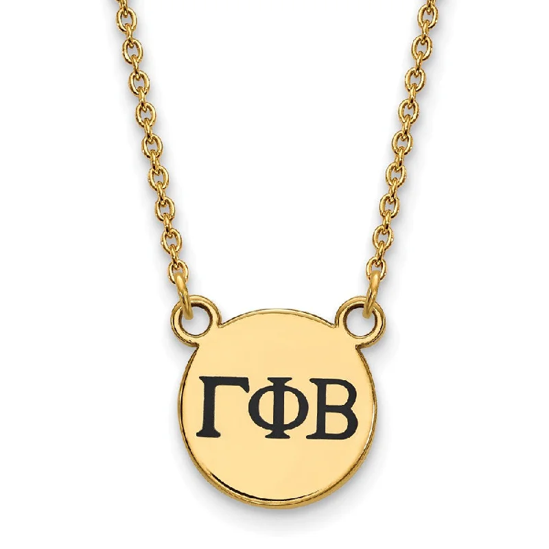 Sharp gem necklace-14K Plated Silver Gamma Phi Beta Small Enamel Greek Letters Necklace