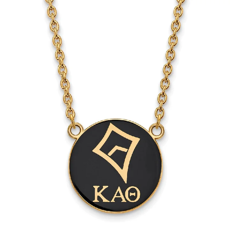 14K Plated Silver Kappa Alpha Theta Large Enamel Logo Necklace