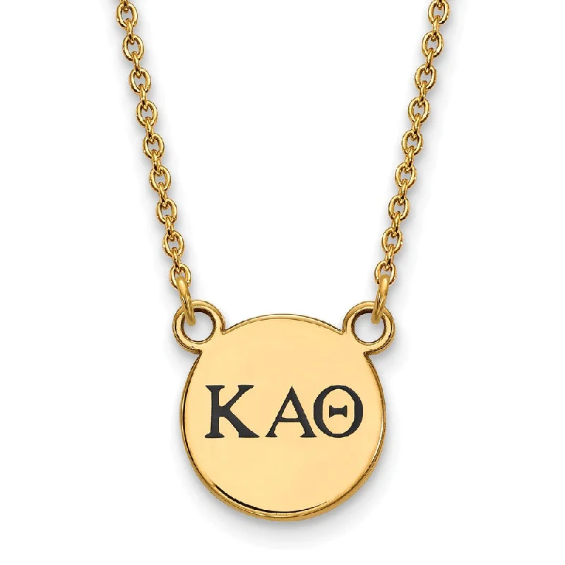 Speckled chain necklace-14K Plated Silver Kappa Alpha Theta Sm Enamel Greek Letters Necklace