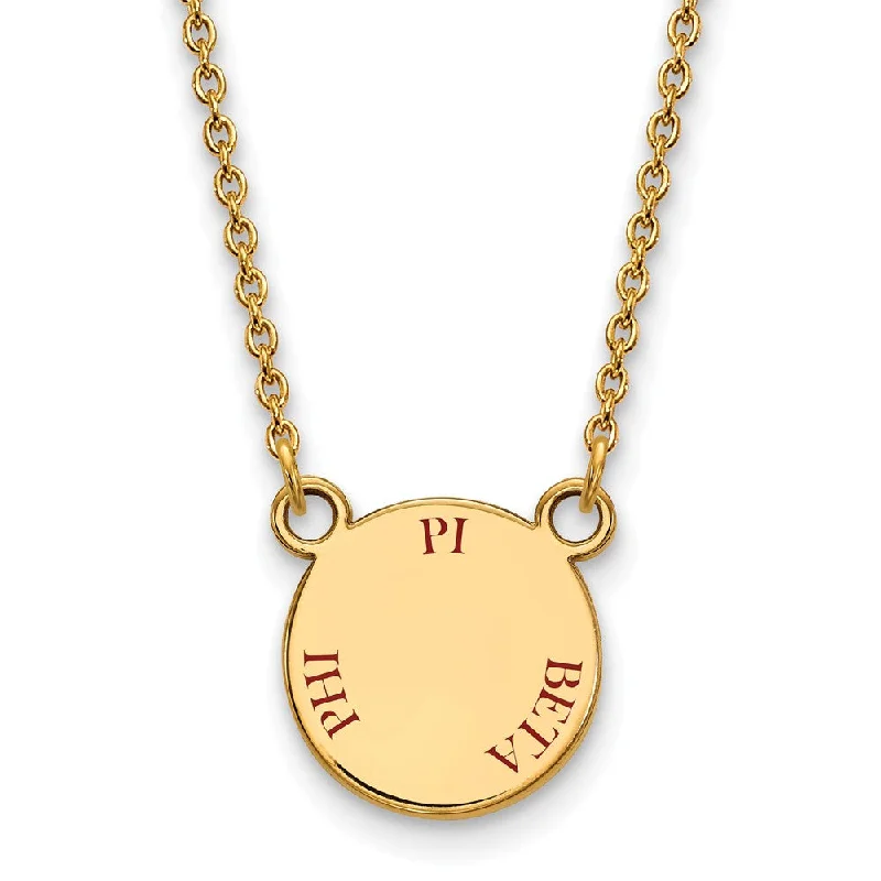 Dusk-cut necklace-14K Plated Silver Pi Beta Phi Small Red Enamel Necklace