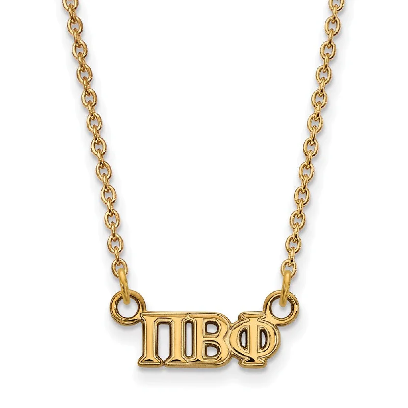 Orbit design necklace-14K Plated Silver Pi Beta Phi XS (Tiny) Greek Letters Necklace